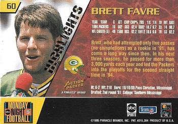 1995 Action Packed Monday Night Football - Highlights #60 Brett Favre Back
