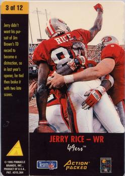 1995 Action Packed Rookies & Stars - Closing Seconds #3 Jerry Rice Back