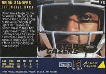 1995 Action Packed Rookies & Stars - Stargazers #23 Deion Sanders Back