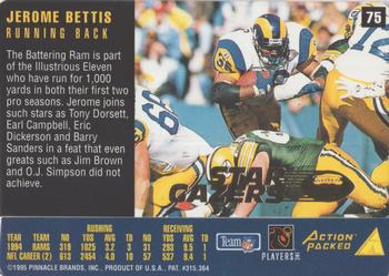 1995 Action Packed Rookies & Stars - Stargazers #75 Jerome Bettis Back