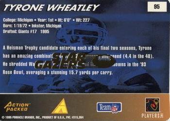 1995 Action Packed Rookies & Stars - Stargazers #95 Tyrone Wheatley Back