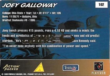 1995 Action Packed Rookies & Stars - Stargazers #102 Joey Galloway Back
