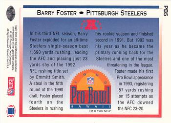 1993 Upper Deck - Pro Bowl #PB5 Barry Foster Back