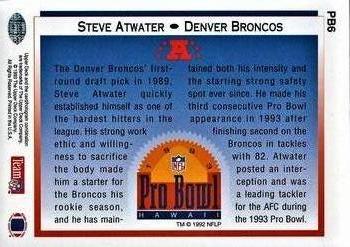 1993 Upper Deck - Pro Bowl #PB6 Steve Atwater Back