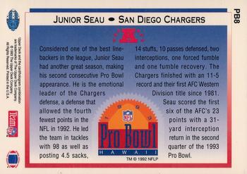 1993 Upper Deck - Pro Bowl #PB8 Junior Seau Back