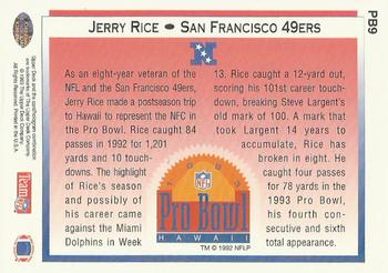 1993 Upper Deck - Pro Bowl #PB9 Jerry Rice Back