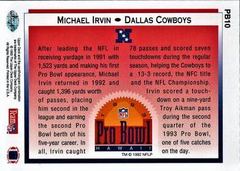 1993 Upper Deck - Pro Bowl #PB10 Michael Irvin Back
