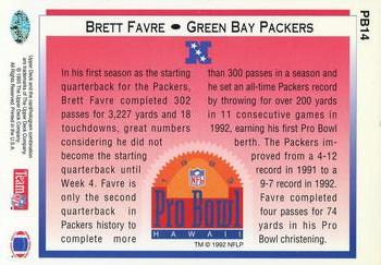1993 Upper Deck - Pro Bowl #PB14 Brett Favre Back