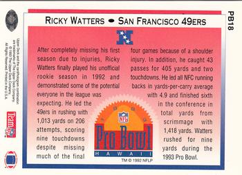 1993 Upper Deck - Pro Bowl #PB18 Ricky Watters Back