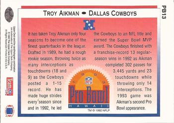 1993 Upper Deck - Pro Bowl #PB13 Troy Aikman Back