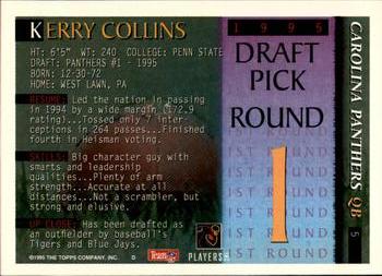1995 Bowman - First Round Picks #5 Kerry Collins Back