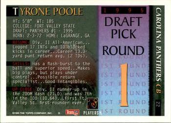 1995 Bowman - First Round Picks #22 Tyrone Poole Back