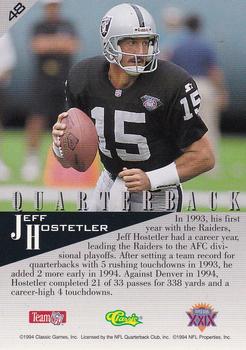 1995 Classic NFL Experience - Gold #48 Jeff Hostetler Back