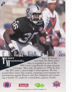 1995 Classic NFL Experience - Gold #49 Terry McDaniel Back