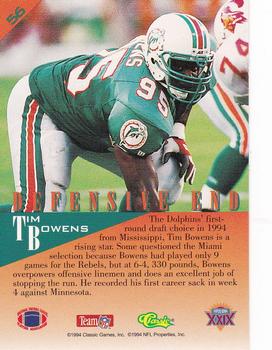 1995 Classic NFL Experience - Gold #56 Tim Bowens Back