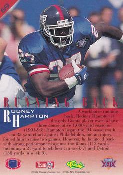 1995 Classic NFL Experience - Gold #69 Rodney Hampton Back