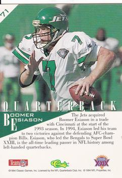 1995 Classic NFL Experience - Gold #71 Boomer Esiason Back