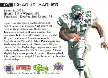 1995 Classic NFL Experience - Rookies #R3 Charlie Garner Back