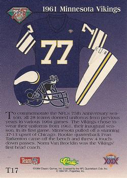 1995 Classic NFL Experience - Throwbacks #T17 Warren Moon Back