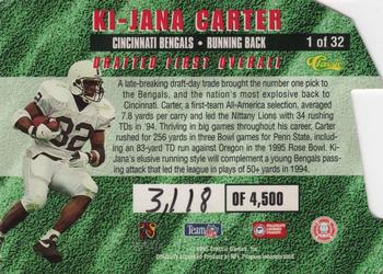 1995 Classic NFL Rookies - Die Cuts #1 Ki-Jana Carter Back