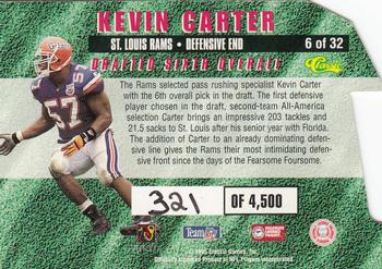 1995 Classic NFL Rookies - Die Cuts #6 Kevin Carter Back