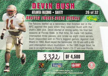 1995 Classic NFL Rookies - Die Cuts #26 Devin Bush Back