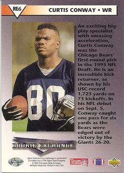 1993 Upper Deck - Rookie Exchange #RE6 Curtis Conway Back
