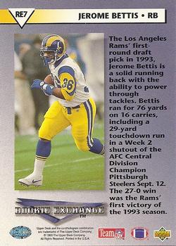 1993 Upper Deck - Rookie Exchange #RE7 Jerome Bettis Back