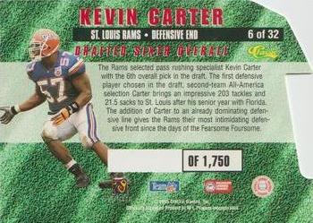 1995 Classic NFL Rookies - Die Cuts Silver Signatures #6 Kevin Carter Back