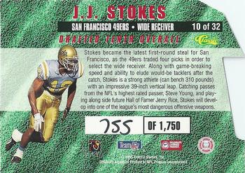 1995 Classic NFL Rookies - Die Cuts Silver Signatures #10 J.J. Stokes Back