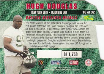 1995 Classic NFL Rookies - Die Cuts Silver Signatures #16 Hugh Douglas Back