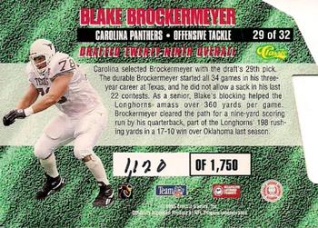 1995 Classic NFL Rookies - Die Cuts Silver Signatures #29 Blake Brockermeyer Back