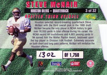 1995 Classic NFL Rookies - Die Cuts Silver Signatures #3 Steve McNair Back