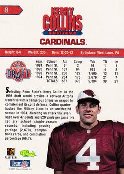 1995 Classic NFL Rookies - Draft Review #8 Kerry Collins Back