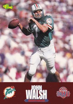 1995 Classic NFL Rookies - Draft Review #11 John Walsh Front