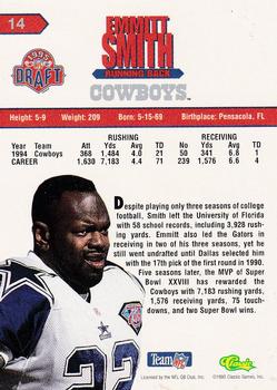 1995 Classic NFL Rookies - Draft Review #14 Emmitt Smith Back