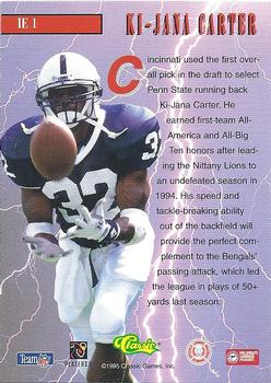 1995 Classic NFL Rookies - Instant Energy #IE1 Ki-Jana Carter Back