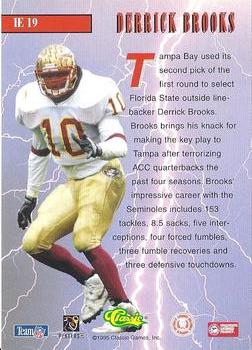 1995 Classic NFL Rookies - Instant Energy #IE19 Derrick Brooks Back