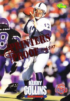 1995 Classic NFL Rookies - Printer's Proofs #5 Kerry Collins Front