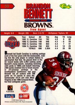 1995 Classic NFL Rookies - Printer's Proofs #59 Brandon Bennett Back