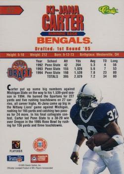 1995 Classic NFL Rookies - Printer's Proofs #67 Ki-Jana Carter Back