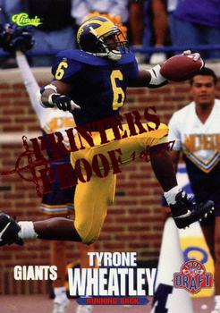 1995 Classic NFL Rookies - Printer's Proofs #70 Tyrone Wheatley Front