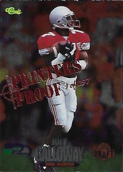 1995 Classic NFL Rookies - Printer's Proofs Silver #8 Joey Galloway Front