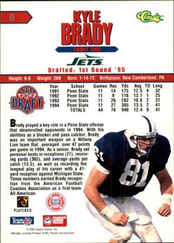 1995 Classic NFL Rookies - Printer's Proofs Silver #9 Kyle Brady Back