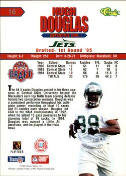 1995 Classic NFL Rookies - Printer's Proofs Silver #16 Hugh Douglas Back