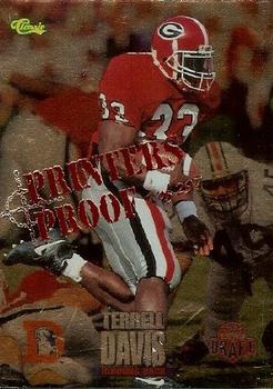 1995 Classic NFL Rookies - Printer's Proofs Silver #54 Terrell Davis Front