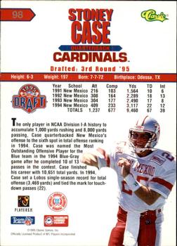 1995 Classic NFL Rookies - Printer's Proofs Silver #98 Stoney Case Back