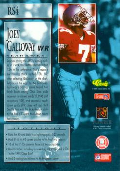 1995 Classic NFL Rookies - Rookie Spotlight #RS4 Joey Galloway Back
