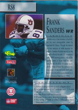 1995 Classic NFL Rookies - Rookie Spotlight #RS8 Frank Sanders Back