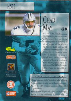 1995 Classic NFL Rookies - Rookie Spotlight #RS11 Chad May Back